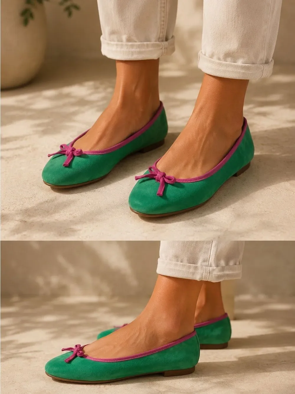 Lanidor Bohemian Suede Flat Ballet  Size 36 EU/ 6 US Made in Brazil